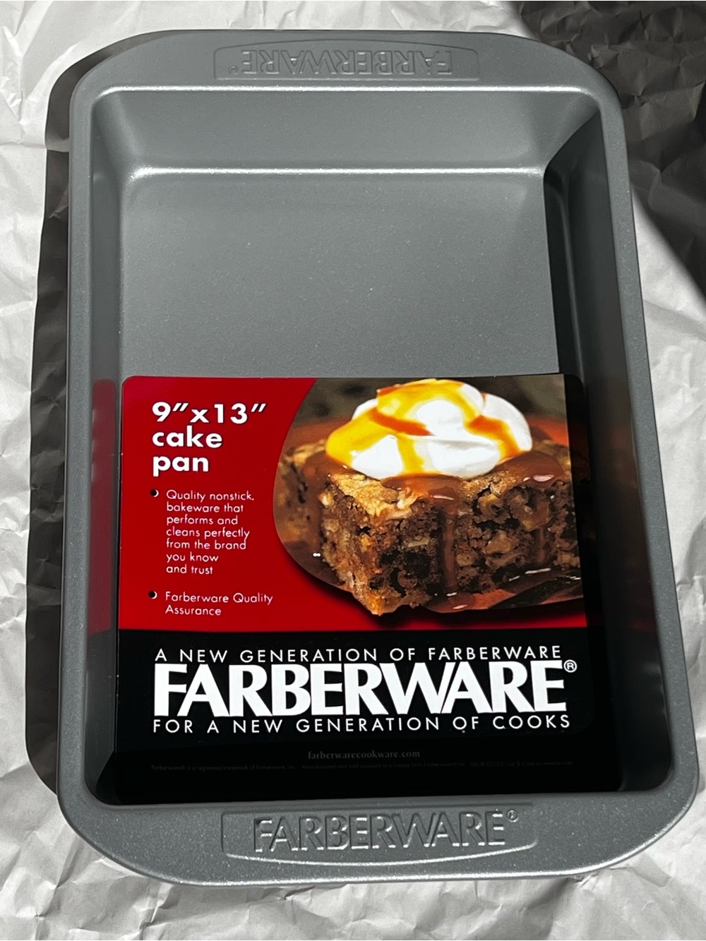 Farberware 9x13 Inch Nonstick Baking Pan - Gray Rectangular Cake Pan